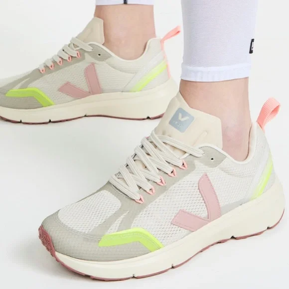 Veja Shoes Veja Condor Sneaker In Natural Parme Jaunefluo